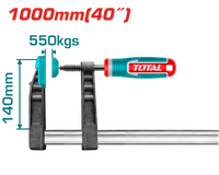 TOTAL F-Clamp with Plastic Handle 1000mm | 40" – Heavy-Duty 550KGS Force (THT1321401)