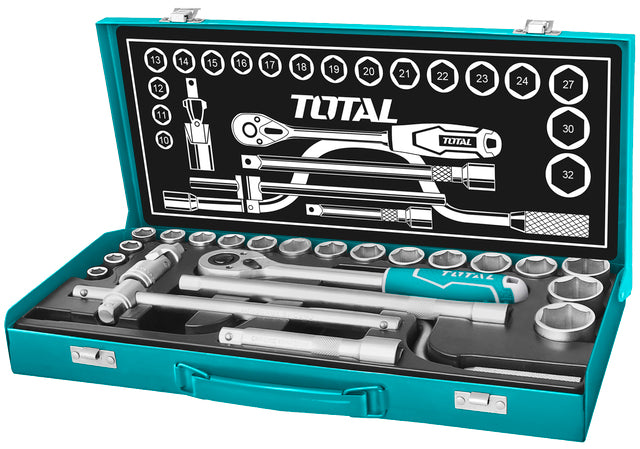 1/2˝ Drive Socket Set | 24-Piece by Total (THT141253) 1/2˝ Drive Socket Set | 24-Piece by Total (THT141253)