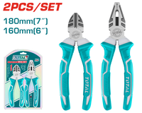 TOTAL 2 Pcs Pliers Set – Combination 7" & Diagonal Cutting 6" (THT1K0206)