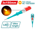 TOTAL Electric Voltage Tester Screwdriver 100–500V AC – Battery-Free LED Test Pencil 150mm (THT291518)