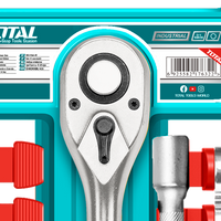 TOTAL 12 Pcs 3/8" Socket Set – 72T Ratchet with Extension Bar (THT381121)