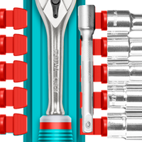 TOTAL 12 Pcs 3/8" Socket Set – 72T Ratchet with Extension Bar (THT381121)
