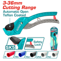 TOTAL PVC Pipe Cutter 3-36mm – Aluminum Pipe Cutting Tool with SK5 Blade (THT53135)