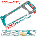 TOTAL Hacksaw Frame 300mm | 12" – Adjustable Angle, Soft Grip (THT541016)