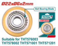 TOTAL Tile Cutter Blade Ø22xØ6x2mm – Tungsten Carbide with Ball Bearing (THT576003B)