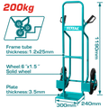 TOTAL 3-Wheel Stair Climbing Hand Trolley – 200kg Capacity, Solid Wheels, Heavy-Duty Design (THTHT20461)