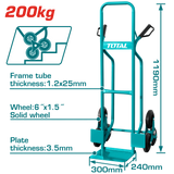 TOTAL 3-Wheel Stair Climbing Hand Trolley – 200kg Capacity, Solid Wheels, Heavy-Duty Design (THTHT20461)