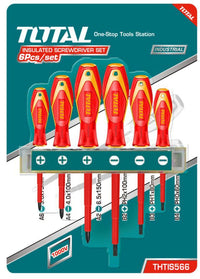 TOTAL 6 Pcs insulated screwdriver set (THTIS566)