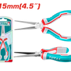 TOTAL Mini Needle Nose Pliers 115mm | 4.5" – Polished with Anti-Rust Coating (THTMN756)