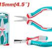 TOTAL Mini Flat Nose Pliers 115mm | 4.5" – Polished with Anti-Rust Coating (THTMN856)