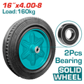 TOTAL 16" Solid Wheel with Bearing – Heavy Duty Wheelbarrow Replacement Wheel (THTWEL410D)