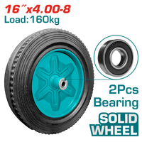 TOTAL 16" Solid Wheel with Bearing – Heavy Duty Wheelbarrow Replacement Wheel (THTWEL410D)