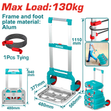 TOTAL Foldable Hand Truck 130kg – Aluminium Portable Folding Trolley (THWB61201)