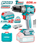 TOTAL 20V Cordless Brushless Impact Drill - 60Nm, 2-Speed