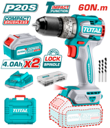 TOTAL 20V Cordless Brushless Impact Drill - 60Nm, 2-Speed