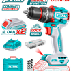 TOTAL 20V Cordless Brushless Impact Drill - 66Nm 2 Batteries
