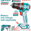 TOTAL 20V Cordless Brushless Impact Drill - 66Nm, No Battery