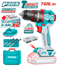 TOTAL Brushless Cordless Impact Drill 76N.m – 20V (TIDLI20768)
