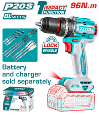 TOTAL Brushless Cordless Impact Drill 96N.m - Battery & Charger Sold Separately (TIDLI209681)