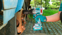 TOTAL 20V Cordless Impact Wrench 3/4" Brushless – 1050Nm with 2×5.0Ah Batteries & Deep Sockets Set (TIWLI20105)