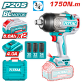 TOTAL Cordless Impact Wrench 20V Brushless – 3/4” | 1750Nm  (TIWLI20175)