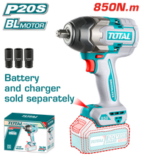 TOTAL Cordless Impact Wrench Brushless Motor 850N.m | 1/2" - Battery & Charger Sold Separately (TIWLI20851)