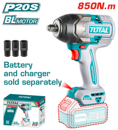 TOTAL Cordless Impact Wrench Brushless Motor 850N.m | 1/2" - Battery & Charger Sold Separately (TIWLI20851)