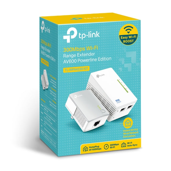 TP-Link 300Mbps Wireless AV600 Powerline Extender Starter Kit, 600Mbps Powerline Data Rate