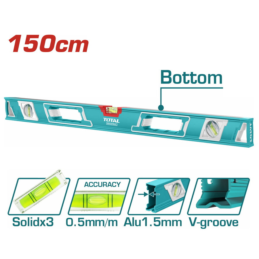 TOTAL Spirit Level 150cm (TMT215086) – Perfect Accuracy and Long TOTAL Spirit Level 150cm (TMT215086) – Perfect Accuracy and Long