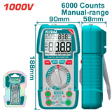 TOTAL 1000V Multimeter TRMS 6000 Counts, NCV & Flashlight