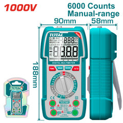 TOTAL 1000V Multimeter TRMS 6000 Counts, NCV & Flashlight