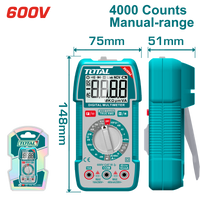 TOTAL Digital Multimeter 600V, TRMS 4000 Counts, DC/AC Voltage