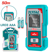 TOTAL Laser Distance Detector – 50m Range, ±2.0mm Accuracy (TMT55016)