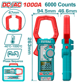 كلامب ميتر DC/AC مع شاشة TRMS بـ 6000 عد من توتال (TMT7610002)
