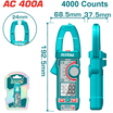 TOTAL Digital AC Clamp Meter 400A – TRMS 4000 Counts.