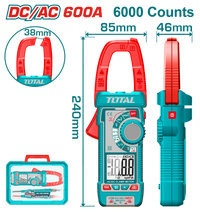 TOTAL DC/AC Clamp Meter 600A, TRMS 6000 Counts with Temperature