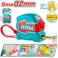 TOTAL Steel Measuring Tape 5m x 32mm – Magnetic Hook (TMT80532M)