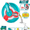 TOTAL Fiberglass Measuring Tape 30m x 15mm – Fast Rewind, Dual Scale, Rubber Covered (TMTF18306)