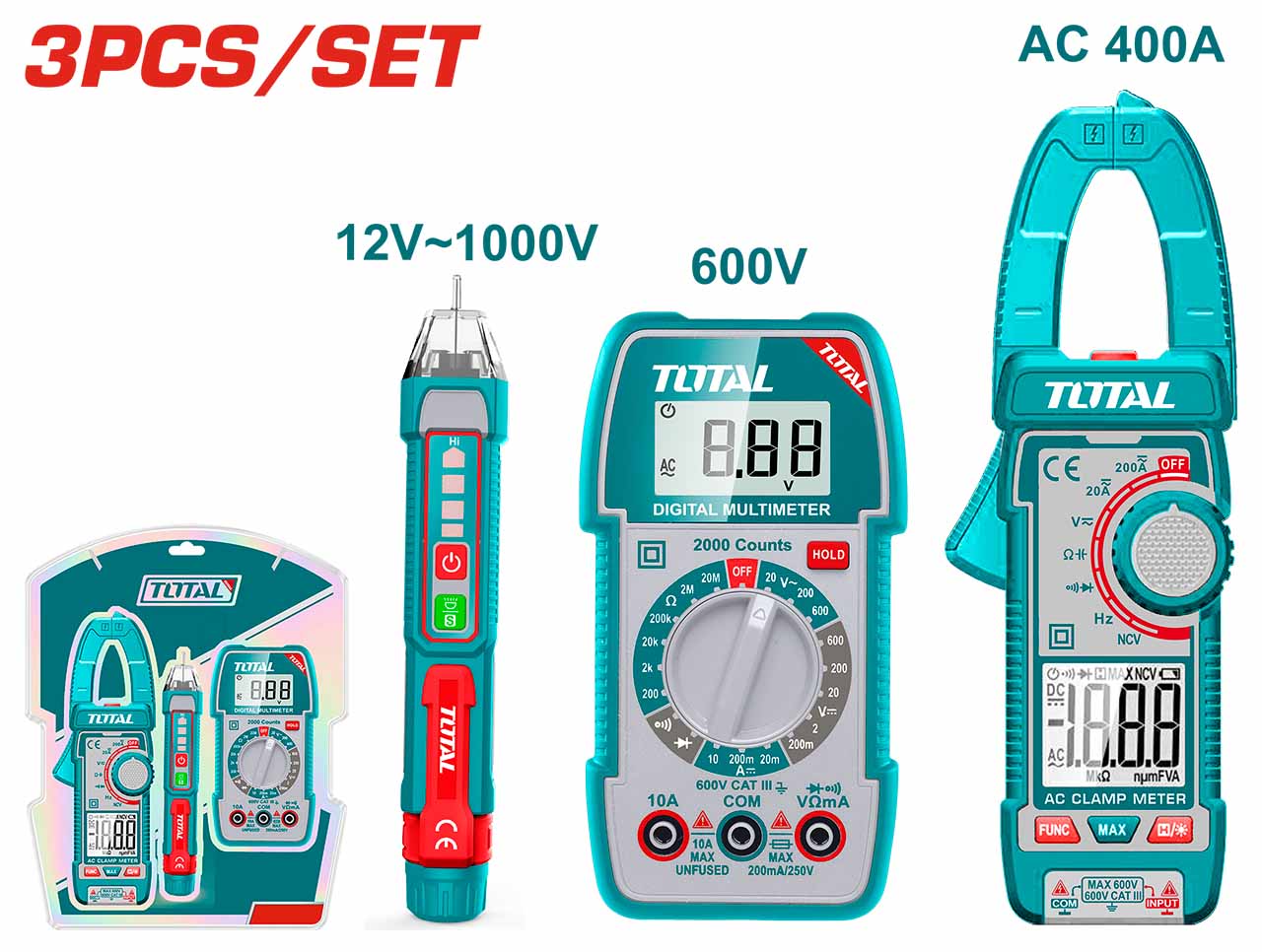 TOTAL 3-Piece Electrical Test Kit | TOS23068 TOTAL 3-Piece Electrical Test Kit | TOS23068