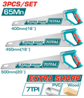 TOTAL 3PCs Hand Saw Set - 16", 18", 20" (TOS23093)