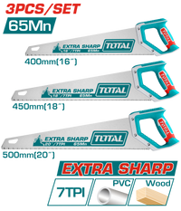 TOTAL 3PCs Hand Saw Set - 16", 18", 20" (TOS23093)