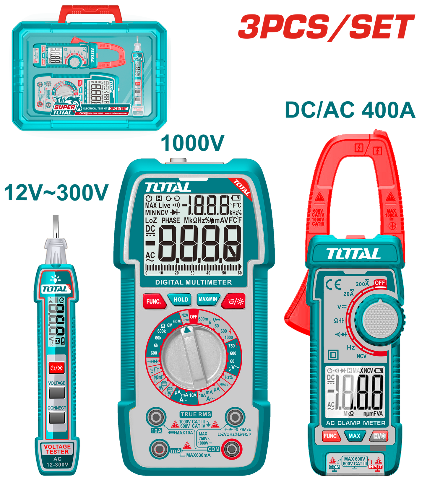 Total TOS24067 3-Piece Electrical Test Kit – Accurate & Reliable