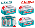 TOTAL 20V Lithium-Ion Battery Kit – 3×4.0Ah P20S Batteries (TOSLI251296)
