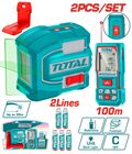 TOTAL Laser Level & Distance Measuring Kit – Green Laser Level with 100m Laser Distance Meter (TOSLL0502)