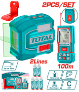 TOTAL Laser Level & Distance Measuring Kit – Green Laser Level with 100m Laser Distance Meter (TOSLL0502)