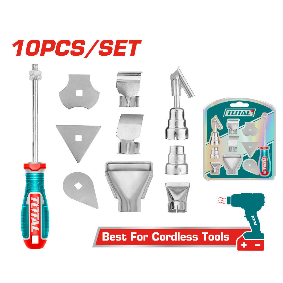 TOTAL 10-Piece Heat Gun Accessories Set High-Performance Tools TOTAL 10-Piece Heat Gun Accessories Set High-Performance Tools