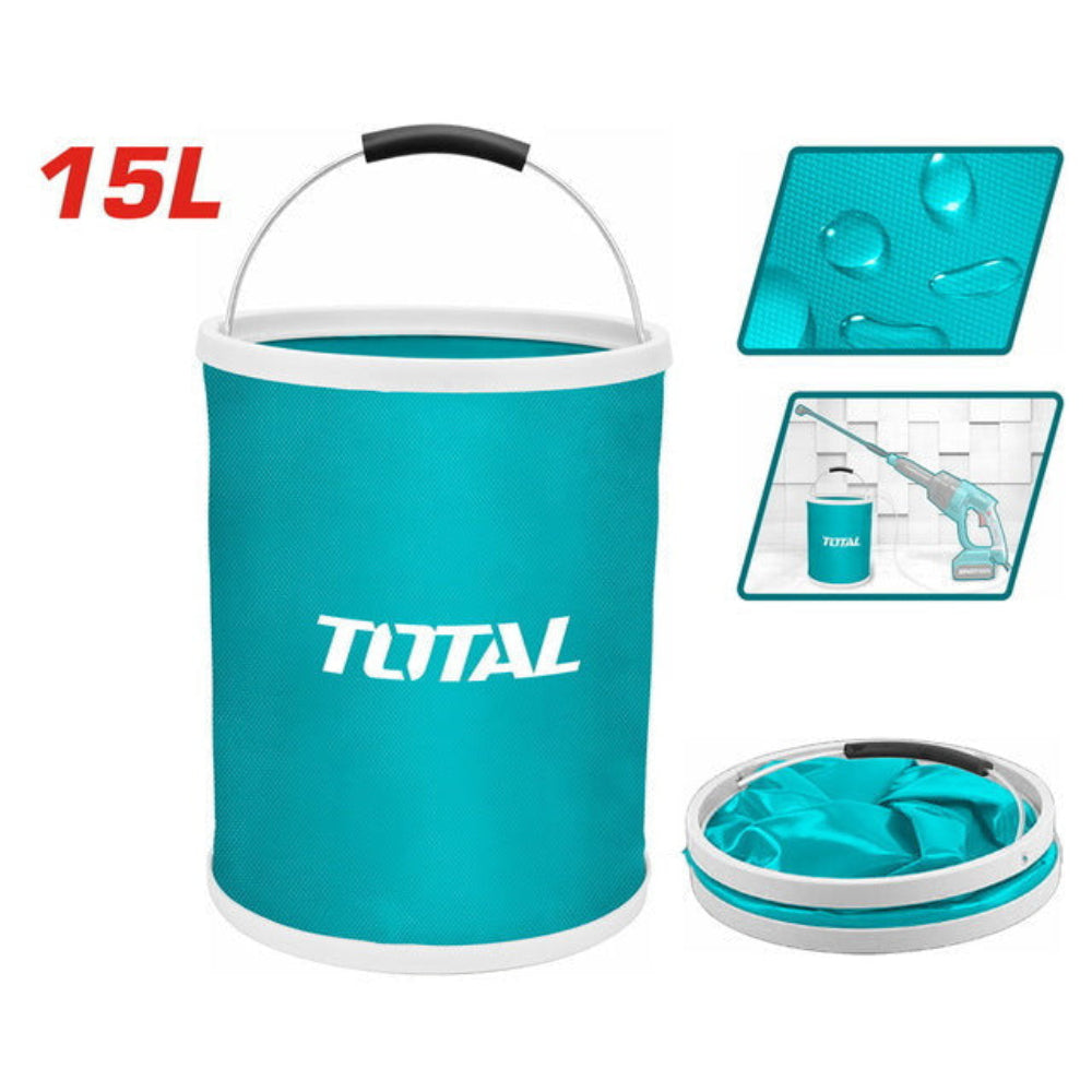 TOTAL 15L Folding Bucket Compact Durable & Versatile TOTAL 15L Folding Bucket Compact Durable & Versatile