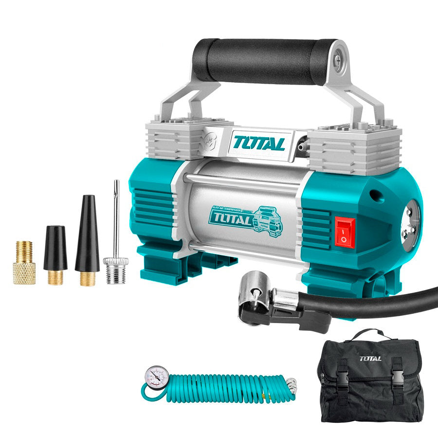 TOTAL 2-Cylinder Car Tire Inflator High Performance & Durability TOTAL 2-Cylinder Car Tire Inflator High Performance & Durability