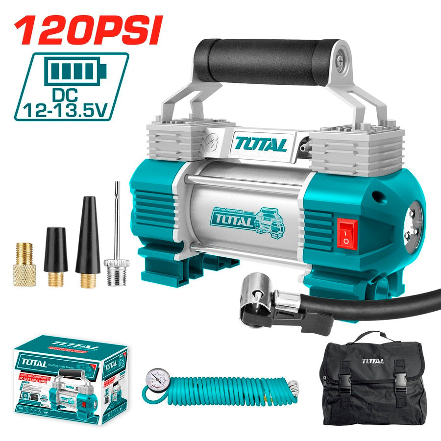 TOTAL 2-Cylinder Car Tire Inflator High Performance & Durability TOTAL 2-Cylinder Car Tire Inflator High Performance & Durability