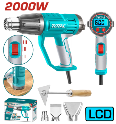 TOTAL 2000W Heat Gun with LCD High Performance & Precise Control